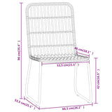 Dining Set Oak and Black PE rattan Medium Stackable Dining Set 3099173
