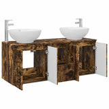 Bathroom Cabinet Set 3 pcs Smoked Oak 49.5 x 44.5 x 65 cm 3405702
