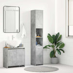 Bathroom Cabinet Concrete Grey 30x30x183.5 cm Engineered Wood 802601
