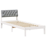 Bed frame White and light grey 80 x 200 cm Solid pine wood 878643