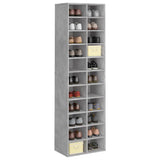 Shoe Cabinet Concrete Grey 54x34x183 cm Engineered Wood 800373