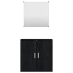 ZNTS 2 Piece Bathroom Furniture Set Black Engineered Wood 242559