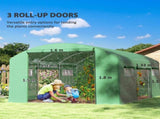 13 x 9.8ft Walk-In Polytunnel Greenhouse - Green T3398P325352