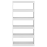 Book Cabinet/Room Divider High Gloss White 80x30x166 cm Engineered Wood 811724