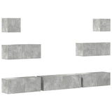 7 Piece TV Cabinet Set Concrete Grey Engineered Wood 3114545