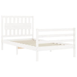 Bed Frame without Mattress White 100x200 cm Solid Wood 3194302