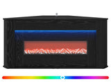 Fireplace with LED Strip Black Oak 95 x 42.5 x 60 cm 8020881