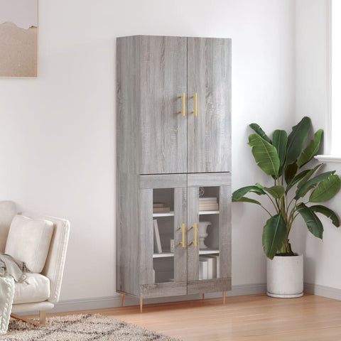 Highboard Grey Sonoma 69.5x34x180 cm Engineered Wood 3195729