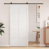 Barn Door White 100 x 2.5 x 208 cm Solid Pine Wood 870414