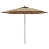 Garden Parasol with Wooden Pole Taupe 299x240 cm 363170