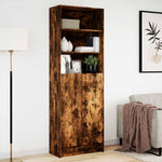 Highboard with LED Smoked Oak 69x32.5x200 cm Engineered Wood 3307909