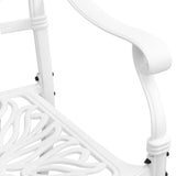 ZNTS 3 Piece Bistro Set White Cast Aluminium 3216339