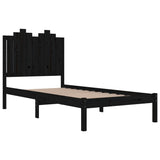 3103772 Bed Frame without Mattress Black Solid Wood 100x200 cm