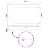 Rectangular Table Top 90 x 50 x 3.2 cm Rectangular 938241