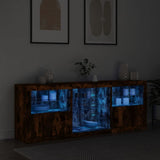 Sideboard with LED Lights Smoked Oak 181.5x37x67 cm 3209041