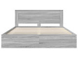 Bed Frame Grey Sonoma 140 x 200 cm Solid Pine Wood 3410093