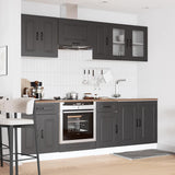 8 Piece Kitchen Cabinet Set "Kalmar" Black Engineered Wood 3314822