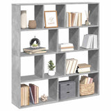 Book Cabinet Concrete Grey 132x29x141.5 cm Engineered Wood 3310310
