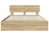 Bed Frame with Headboard Sonoma 120 x 190 cm Solid Pine Wood 3412107
