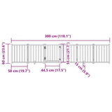 Dog Gate with Door Foldable 6 Panels Black 300 cm Solid Wood Fir 352285