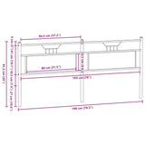 Replace Headboard Smoked Oak 193 cm Engineered Wood and Steel 4106780