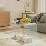 Side Table 40x40x60 cm Tempered Glass 332930