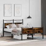 Bed Frame without Mattress Smoked Oak 120x200 cm Engineered Wood 4106924
