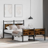 Bed Frame without Mattress Smoked Oak 120x200 cm Engineered Wood 4106924