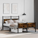 Bed Frame without Mattress Smoked Oak 120x200 cm Engineered Wood 4106924