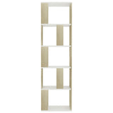 ZNTS Book Cabinet/Room Divider White and Sonoma Oak 45x24x159 cm Engineered Wood 800113