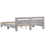 Bed Frame with LED without Mattress Concrete Grey 160x200 cm 3207535