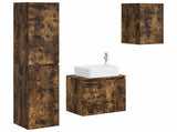 Bathroom Furniture Set 3 pcs Smoked Oak 33 x 34.5 x 160 cm 3406078
