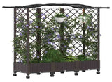 Raised Bed with Trellis and Roof Brown 163 x 40 x 129 cm PP 3423104