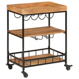 Bar Cart 60x40x80 cm Solid Wood Acacia and Iron 372753