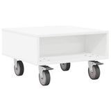 Side Table with Wheels White 50.5 x 50 x 30 cm Engineered Wood 891024