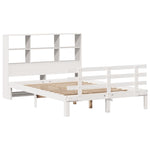 ZNTS Bookcase Bed without Mattress White 140x190cm Solid Wood Pine 3322750