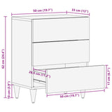 Bedside Table Multicolour 50 x 33 x 60 cm Solid Mango Wood 4018709