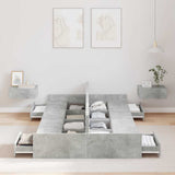 Storage Bed Frame Concrete Grey 120 x 190 cm Engineered Wood 3335328