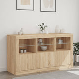 Sideboard with LED Lights Sonoma Oak 123x37x67 cm 3209060