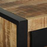 End Table with Drawer Brown 40 x 40 x 80 cm Solid Mango Wood 4015987