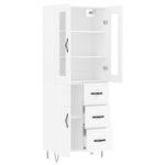 Highboard White 69.5x34x180 cm Engineered Wood 3198689