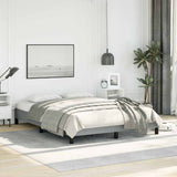 Bed Frame without Mattress Light Grey 137x190 cm Full Fabric 346758