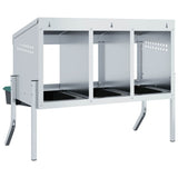 Chicken Nesting Box 3 Compartments with Legs Galvanised Steel 4104896