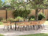 Garden Dining Set 9 pcs Brown Powder-Coated Steel 3379183