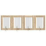 Dog Gate with Stands 4 pcs Sonoma Oak 60 x 80 cm 892098