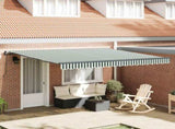 Retractable Awning Green and White 400 x 300 cm 3330723