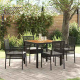 Garden Dining Set 5 pcs Black Poly rattan 3334902