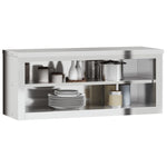 ZNTS Kitchen Wall Cabinet with Shelf Stainless Steel 376445