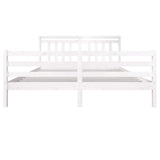 Bed Frame without Mattress White Super King Solid Wood 3100670