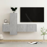 3 Piece TV Cabinet Set Concrete Grey Engineered Wood 3079074